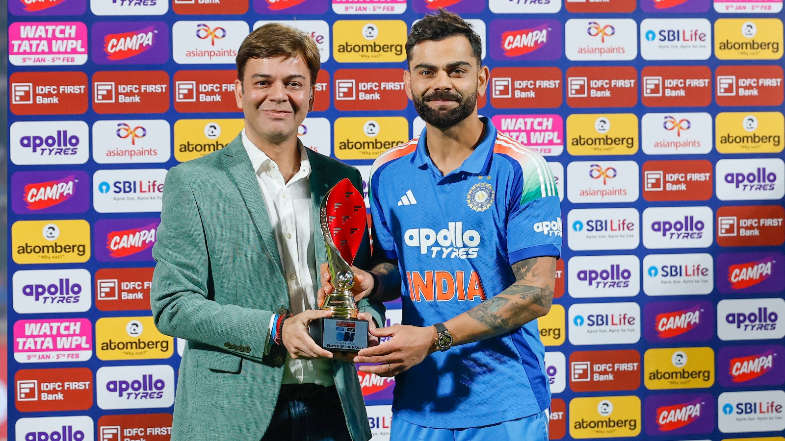 Most Man of the Match awards: Virat Kohli bags 71st PoTM in Vadodara, nears Sachin Tendulkar’s all-time record