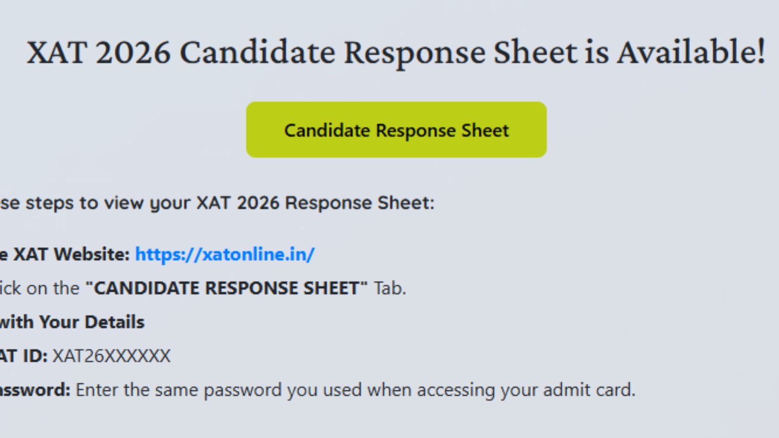 XAT 2026: Candidate’s response sheet out at xatonline.in | Education News