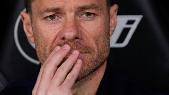 Real Madrid's head coach Xabi Alonso looks on ahead of the Spanish La Liga soccer match between Real Madrid and Sevilla in Madrid, Spain, on Dec. 20, 2025. (AP Photo)