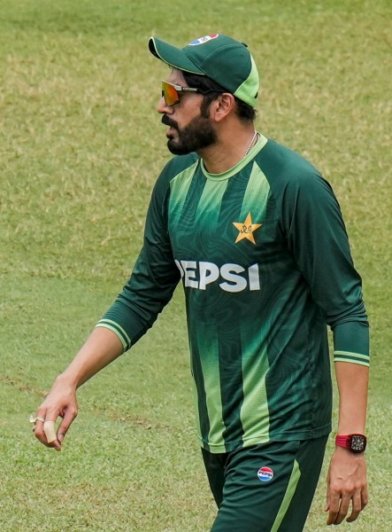 Pakistan's Usman Tariq during a practice session  on Saturday. (PTI Photo)