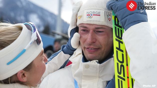 Fighting back tears, Laegreid said sport had taken a back seat in recent days