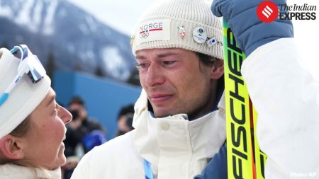 Laegreid appeared emotional during a live post-race interview with Norwegian broadcaster NRK