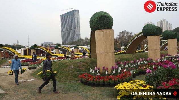 The festival’s programming includes colourful flower displays and floral art installations