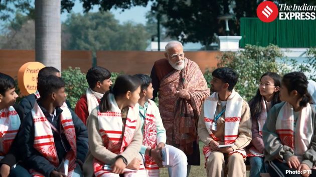 During the session, students were presented with the Assamese gamosa,