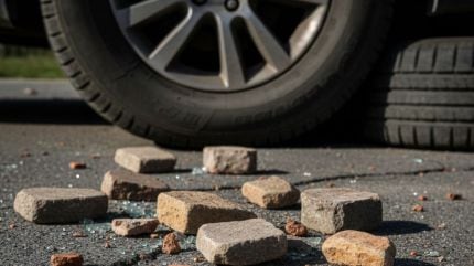 Telangana BRS-Congress clash ministers vehicle stone pelted