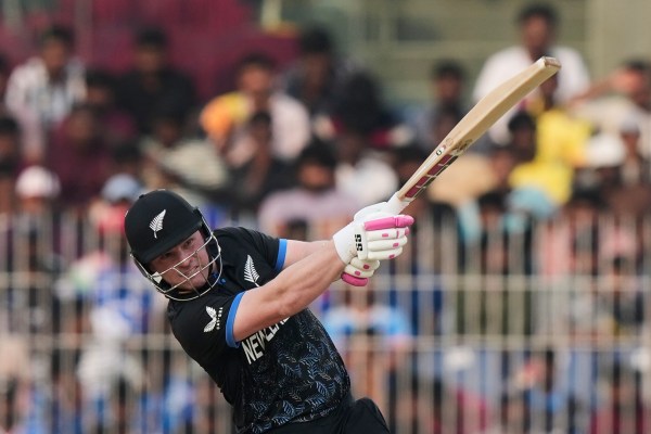 New Zealand's Tim Seifert hits a boundary during during his unbeaten knock against UAE. (AP Photo/Mahesh Kumar A.)