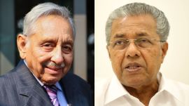 Former Union minister Mani Shankar Aiyar and Kerala CM Pinarayi Vijayan.