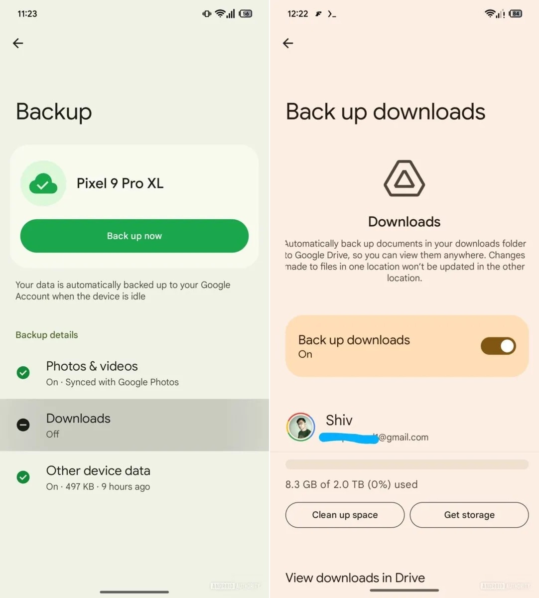 The new backup option will occupy space from your Google Drive quota.
