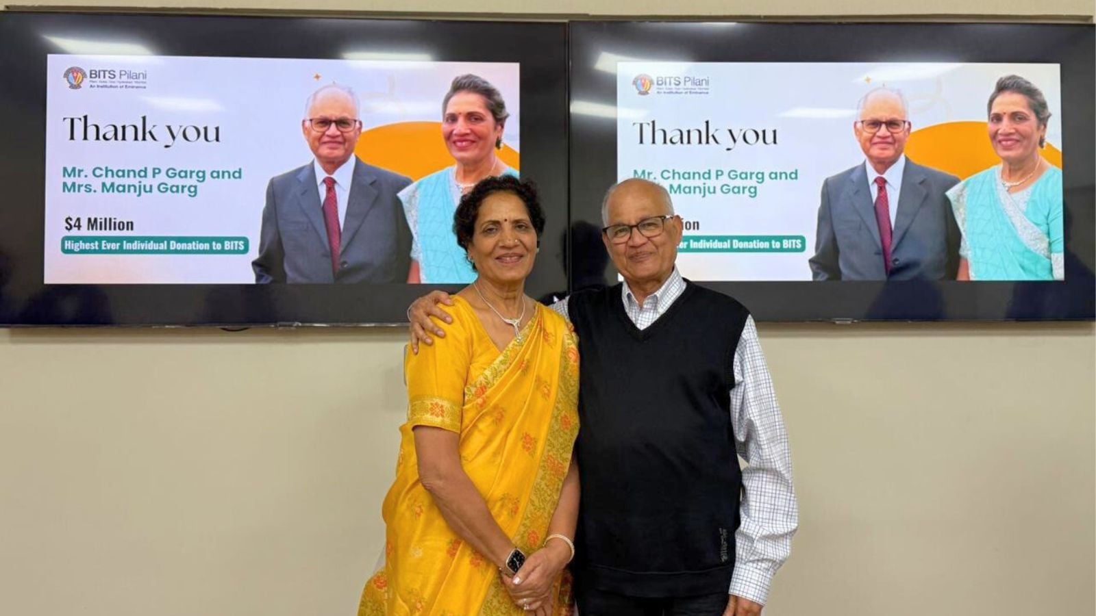 BITS Pilani endowment crosses $34 million as alumnus couple pledges $4 million