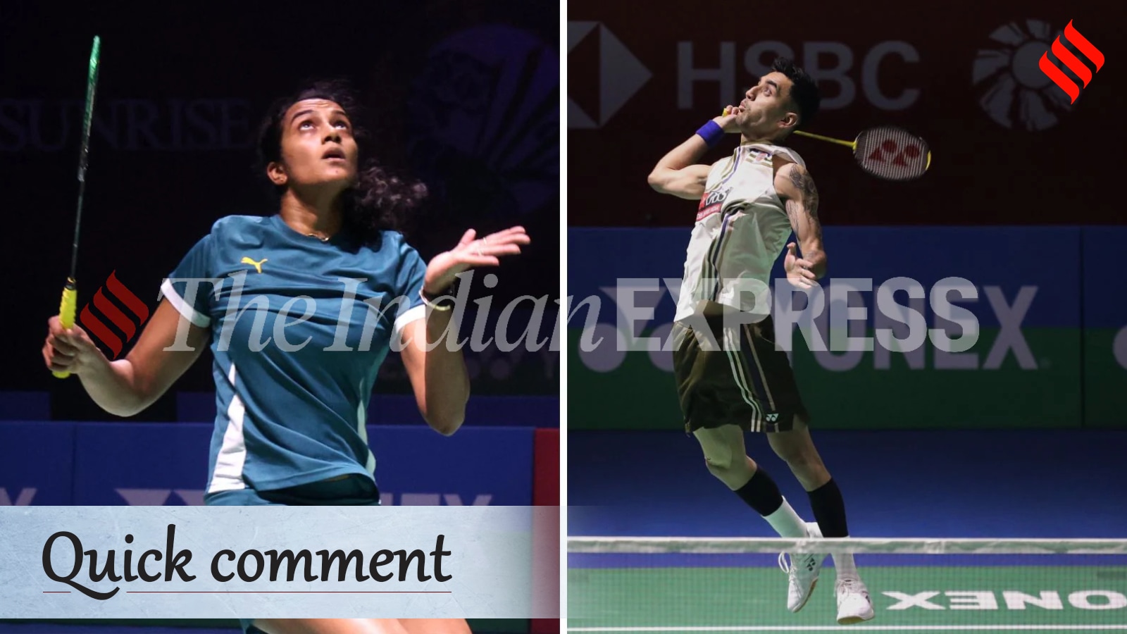 Top Indian badminton players PV Sindhu and Lakshya Sen in action. (Express photo by Amit Mehra and Abhinav Saha)