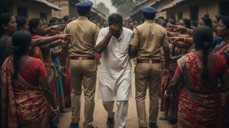 An AI-generated image of a man arrested over an eye donation