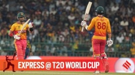 Zimbabwe skipper Sikandar Raza alongside Brian Bennett during the T20 World Cup 2026 match vs Sri Lanka. (PHOTO: AP)