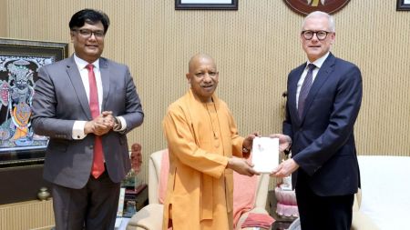 Inviting AP Moller-Maersk to expand its investments in the state, the CM assured that the government would ensure the availability of necessary land, connectivity and policy support. (Special Arrangement)