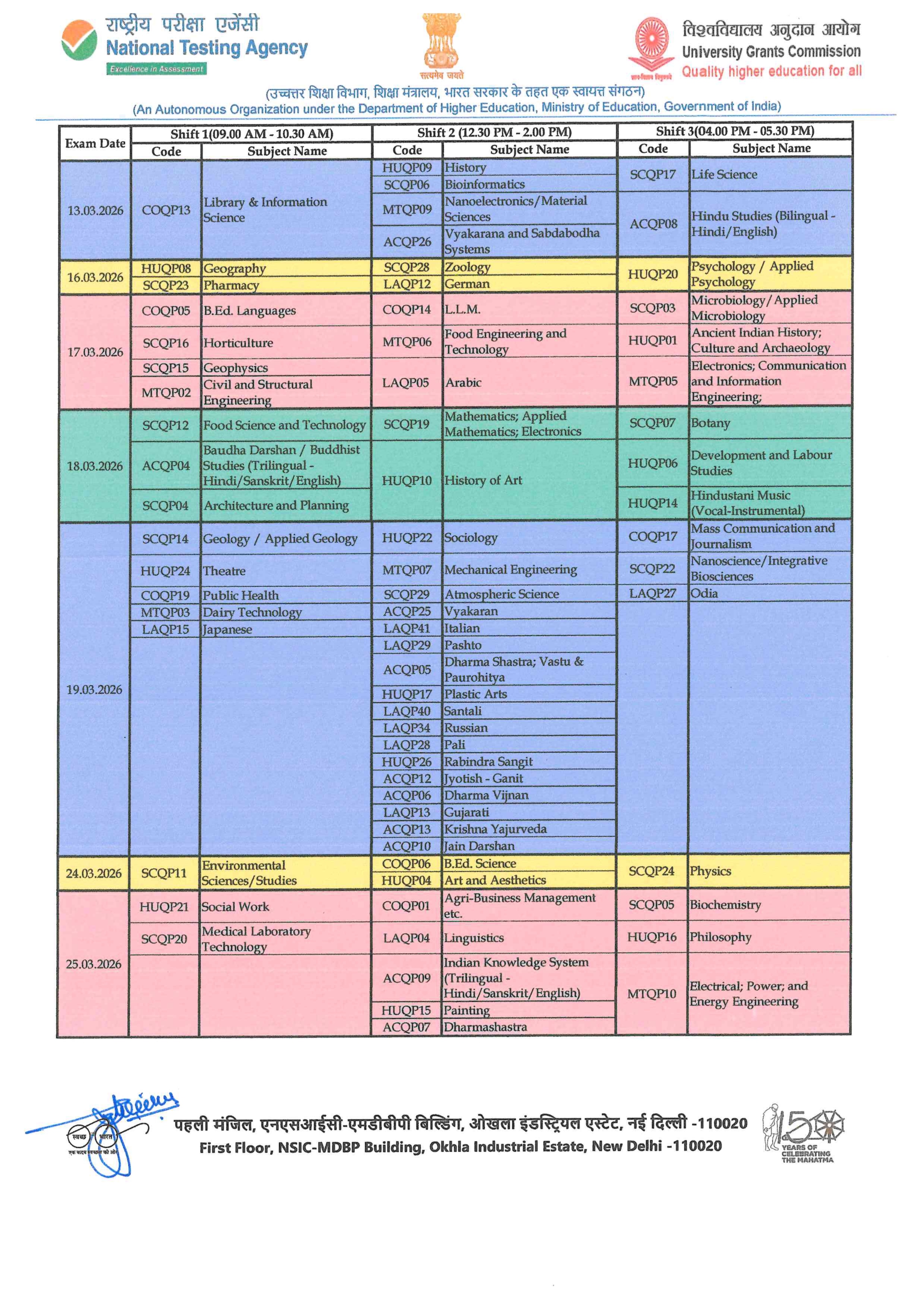 CUET PG 2026 Schedule2