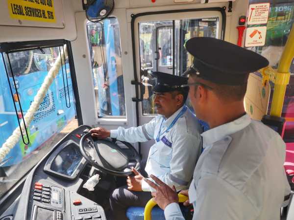 The drivers of the bus will be seen wearing caps, while automatic ticket vending machines are installed in the buses. (Express Photo/Tashi Tobgyal)