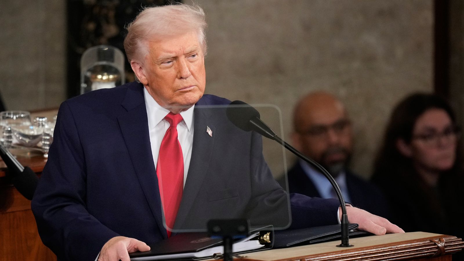 President Donald Trump delivers the State of the Union address to a joint session of Congress in the House chamber at the US Capitol in Washington. (AP Photo)