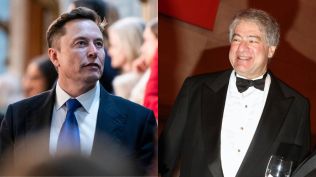 Elon Musk, Tesla CEO (left); and Leon Black, chairman and chief executive of Apollo Global Management. (Credit: NYT)