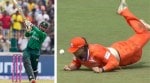 Pakistan's Faheem Ashraf was dropped by Netherlands' Max O’Dowd during the T20 World Cup 2026 tournament opener. (PHOTO: AP & Screengrab/JioHotstar)