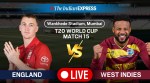 ENG vs WI LIVE Score: Follow England vs West Indies T20 World Cup 2026 match happening in Mumbai on Wednesday.