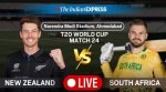 NZ vs SA LIVE Score Updates T20 World Cup: Follow New Zealand vs South Africa match Live from Ahmedabad.