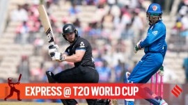 New Zealand cricketer Glenn Phillips in action during T20 World Cup 2026 match against Afghanistan. (PHOTO: AP)