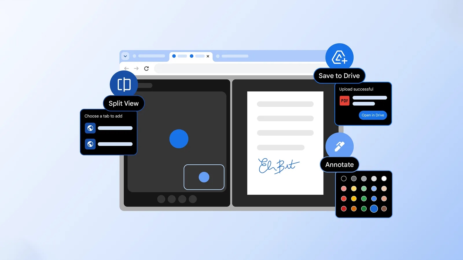 Google Chrome gets split view, built-in PDF editing and ‘Save to Google Drive’ option for downloads