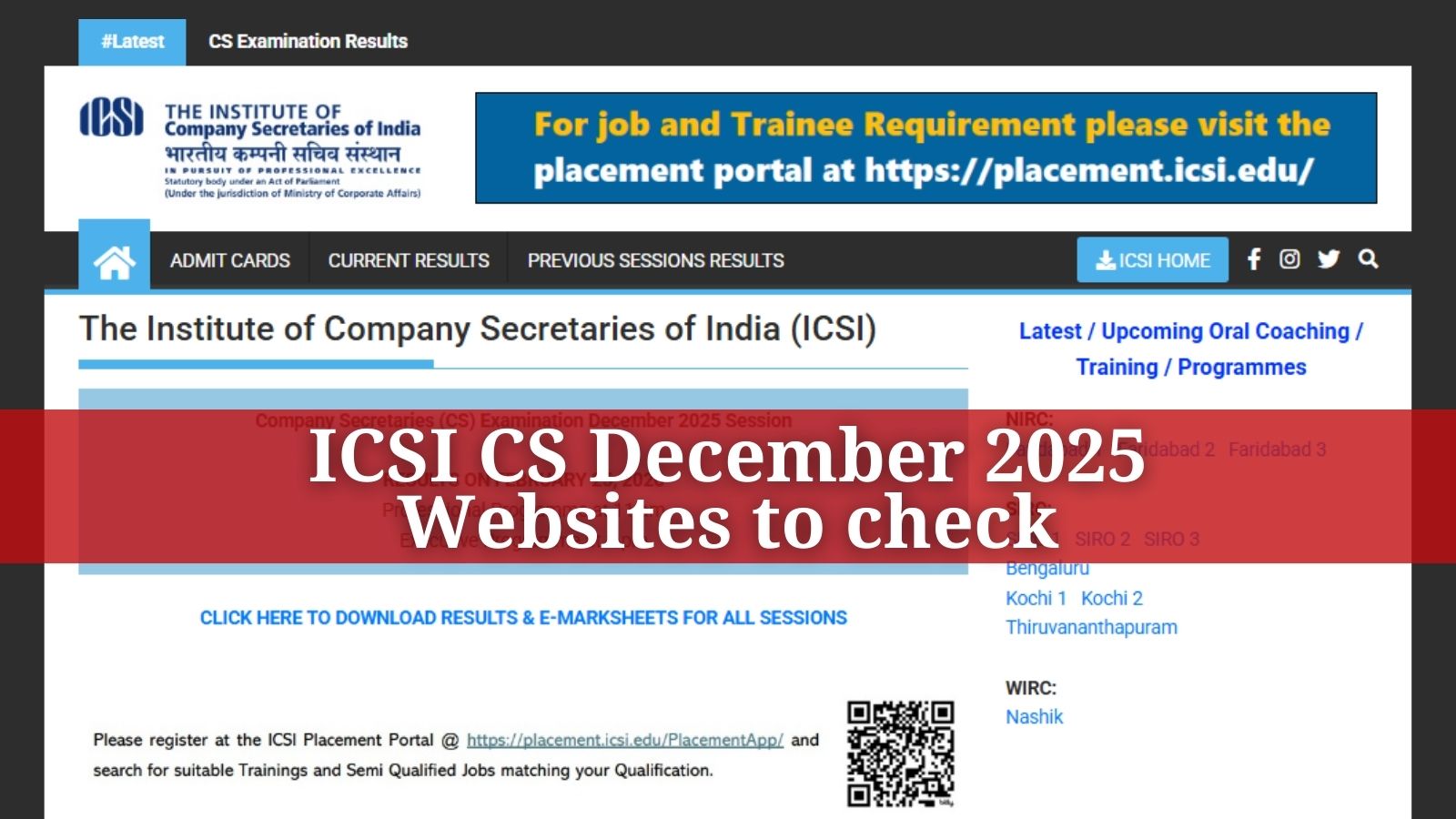 ICSI CS December 2025 Results Out: Official website to check Executive and Professional exam scorecards