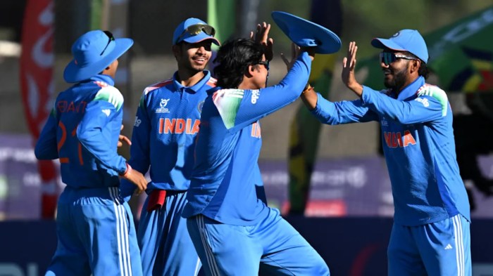 India beats England by 100 runs in the final, wins record sixth Under-19 World Cup title