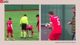 Istanbul footballer rescues seagull