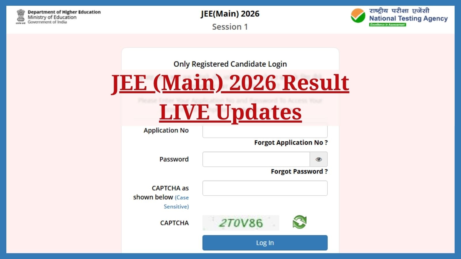 JEE Main Result 2026 Live Updates: NTA postpones JEE Main Session 1 final answer keys, & results