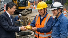 Japan gold bars leaking water pipes