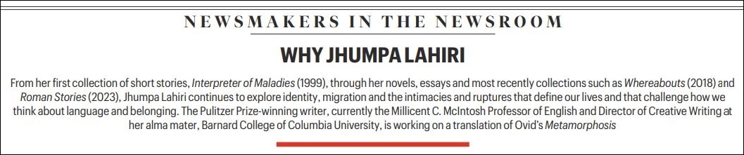 Pulitzer Prize-winning writer Jhumpa Lahiri