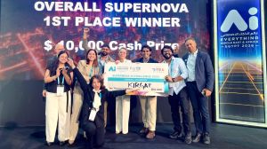 India’s health AI startup Krigat celebrates after winning the Supernova AI MEA 2026 overall champion title in Cairo, taking home a $10,000 equity-free cash prize.