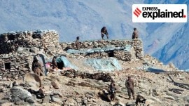 Chinese troops dismantling their bunkers at Pangong Tso region, in Ladakh along the India-China border.