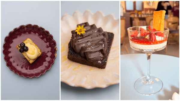 Cafe interiors and (right) Banoffee French toast