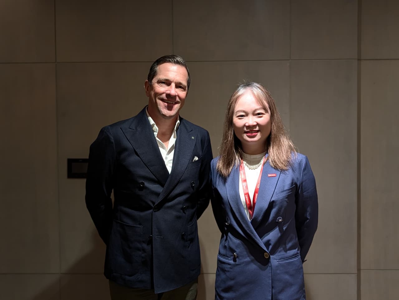 Pascal Bourguet, Global Channel Chief and Chief Operating Officer for International Markets at Lenovo (left), with Fan Ho, Executive Director and General Manager of the Asia Pacific Solutions & Services Group (right) 