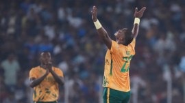 South African pacer Lungi Ngidi in action during T20 World Cup 2026. (PHOTO: AP)