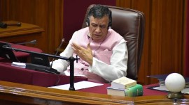 Uttar Pradesh Assembly, Satish Mahana, UP government, Uttar Pradesh government, Mata Prasad Pandey, BJP, Opposition MLAs in UP, Indian express news, current affairs