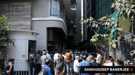 The fire broke out on the 13th floor of the Suvidha Pearl building on Pherozeshah Mehta Road, injuring two residents, Bhavna Satra, 64, and Aneree, 34.