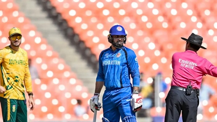Afghanistan's Mohammad Nabi was fined 15% and given one demerit point for breaching the ICC Code of Conduct during the South Africa clash.