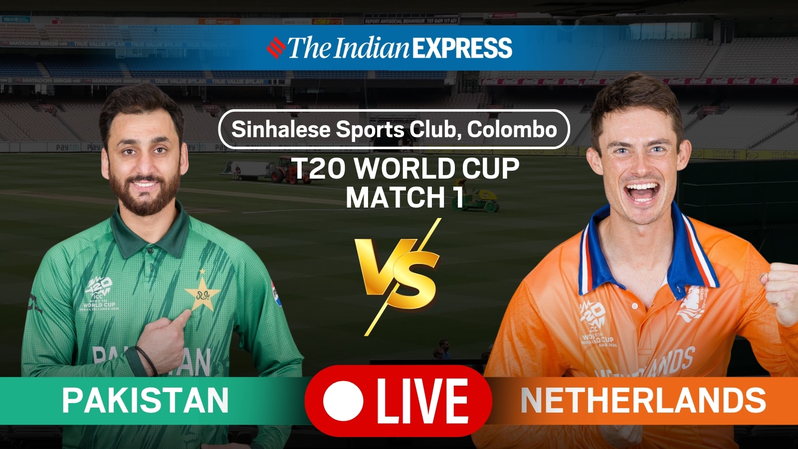 Pakistan vs Netherlands Live Score, T20 World Cup 2026