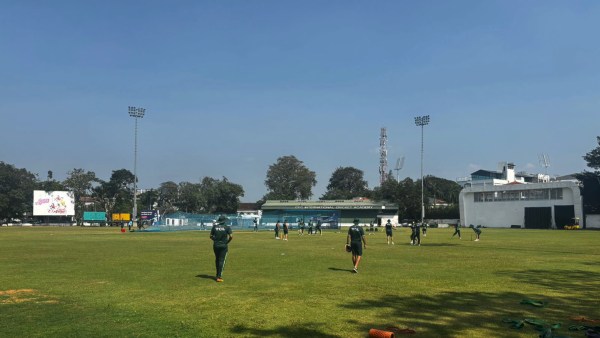 Pakistan cricket team during a practice session in Colombo. (Express photo by Venkata Krishna B)