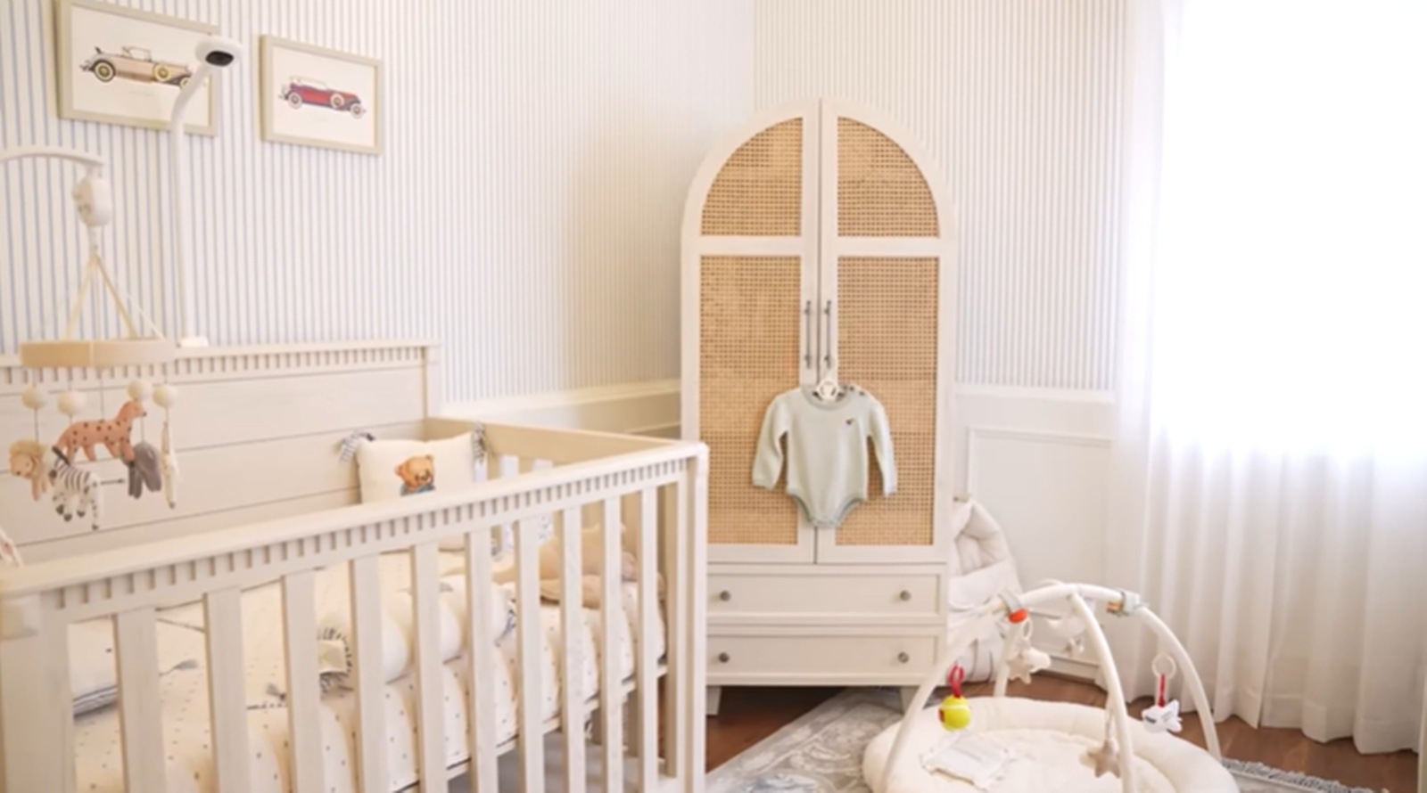 Every element of the nursery was carefully selected in subtle, calming colours