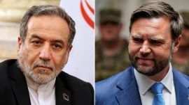 Iranian Foreign Minister Abbas Araghchi (L), US Vice President JD Vance (R)