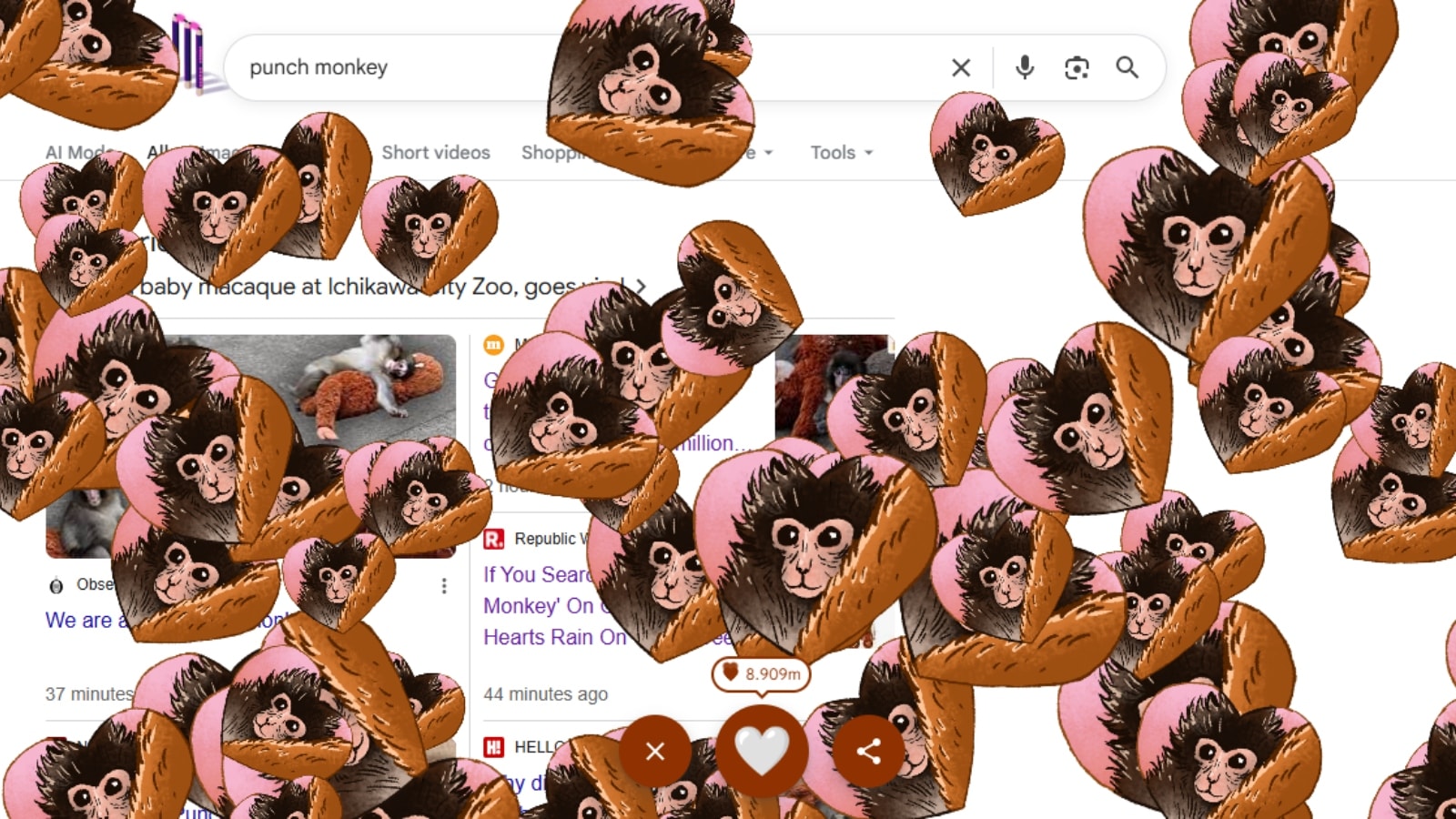 Punch the Monkey Google easter egg: Baby macaque hearts go viral