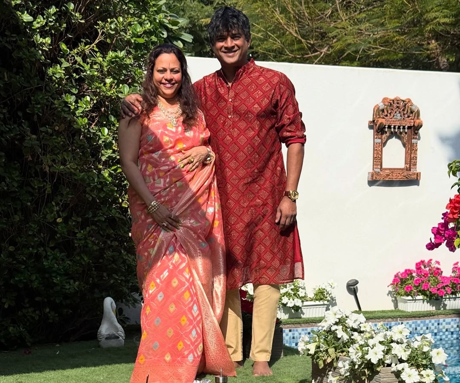 R Madhavan with his wife Sarita Burje
