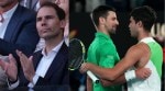 Rafael Nadal watching the Novak Djokovic vs Carlos Alcaraz Australian Open 2926 final. (PHOTO: AP)