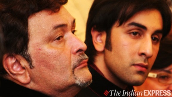 Ranbir Kapoor with his father Rishi Kapoor