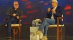 Ruchir Puri (right), chief scientist at IBM Research, outlines common failure modes in sovereign AI deployments at a session moderated by Mike Butcher (left), founder of Pathfounders. (Bijin Jose/The Indian Express).