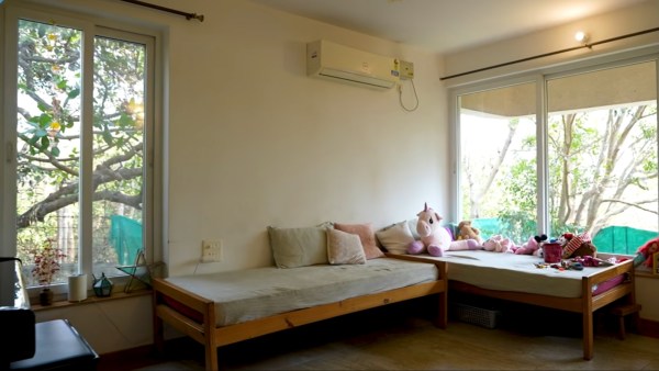 Inside Sameera Reddy’s Goa bungalow. (Pic: mashable India/YT)